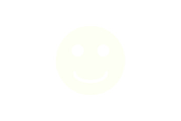 Slightly smile face emoji in white. Emoticon icon symbol in transparent background.