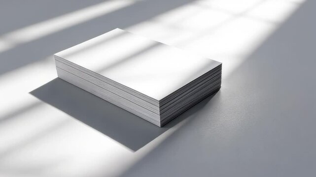 Stack of Blank Business Cards in Sunlight