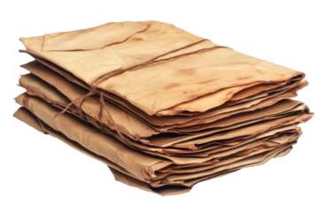 stack of old papers isolated