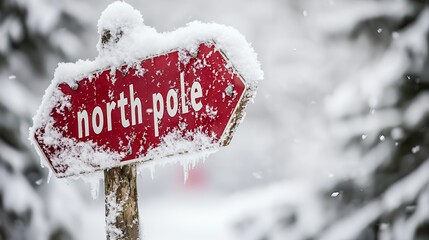 a red stop sign covered in snow on a snowy day 