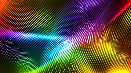 Abstract rainbow lines, data flow, dark background, digital art, website banner