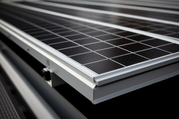 Close up view of solar panels on a clear background for sustainable energy focus