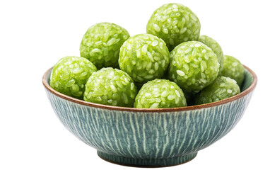 Fototapeta premium A Bowl of Green Rice Honoring Ancestors During Qingming Isolated On Transparent Background.
