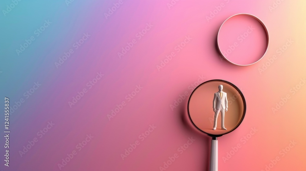 Poster analyzing human perspectives through a magnifying glass studio setting digital art abstract backgrou