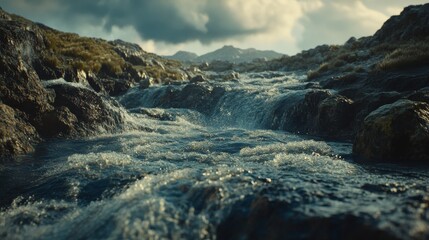 Rushing River Flowing Through Breathtaking Canyons