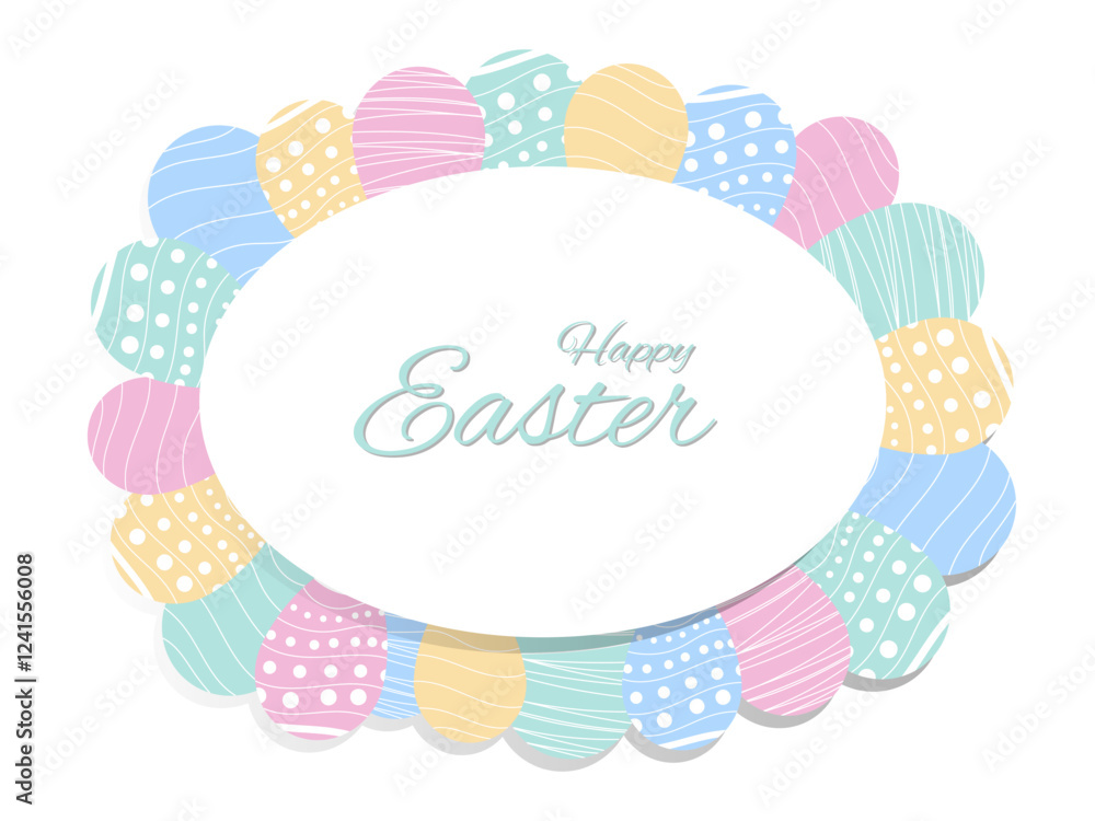 Fototapete easter background template with colorful painted easter eggs.easter eggs with different texture. vec
