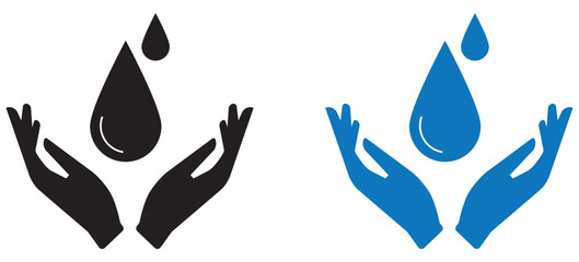 Save water icon. Thin line ecology symbol in outline vector style