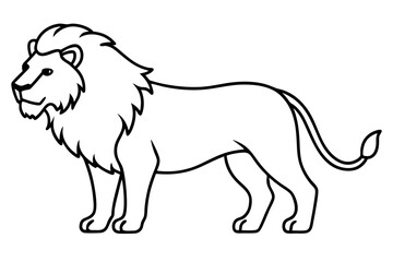 Sleek Lion Outline Vector Illustration