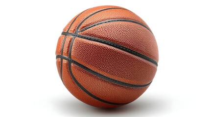 Fototapeta premium Basketball with Black Lines on Orange Background