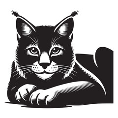 Lynx Silhouette Vector Illustration Majestic Wild Cat
