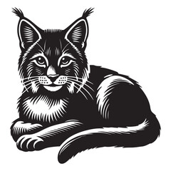 Obraz premium Relaxing Lynx Silhouette Illustration