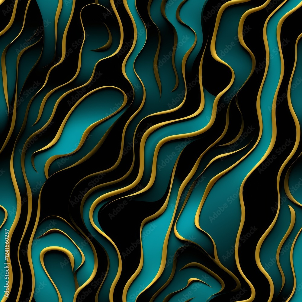 Poster abstract seamless pattern of smooth curved lines intersecting on a minimalist grid design