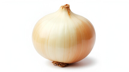 Fototapeta premium Studio-lit golden onions, revealing layered texture in cross-section, culinary ingredient on white backdrop