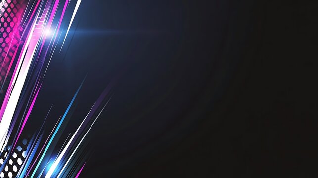 Abstract speed lines, dark background, event promotion