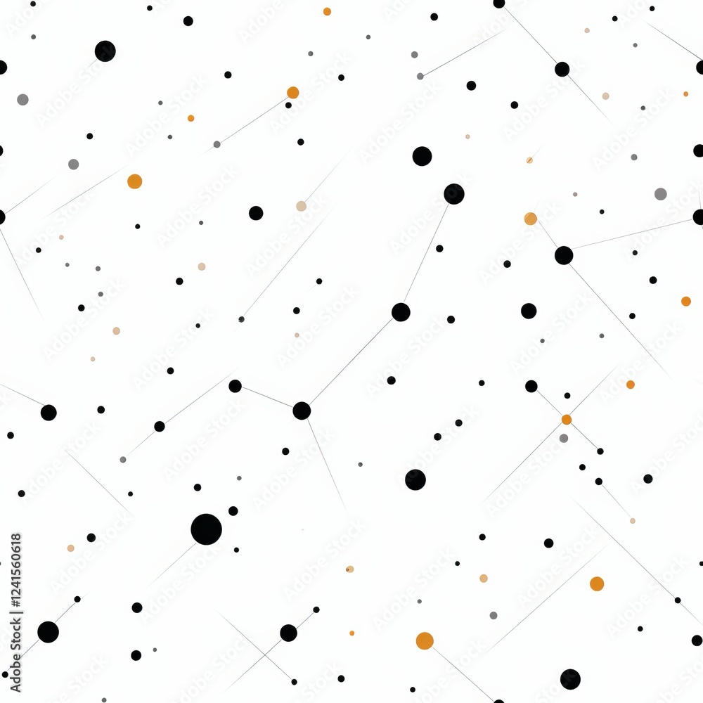 Poster minimalist coordinate system design with thin black lines and small circular intersection points