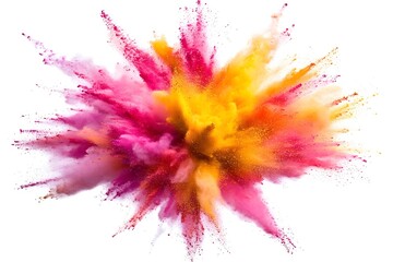Colorful Powder Explosion on White Background Vibrant Abstract Powder Splash