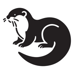 Otter Silhouette Vector Illustration Design