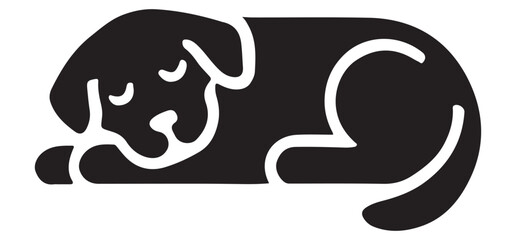Sleeping Dog Silhouette Vector Art