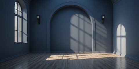 Fototapeta premium Elegant Empty Room With Archway And Sunlight