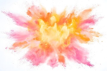 Obraz premium Vibrant Colorful Powder Explosion on White Background
