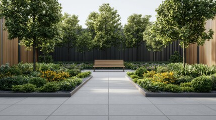 Obraz premium Urban garden paradise a tranquil retreat in the cityscape