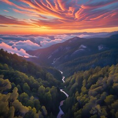 mountain landscape with clouds