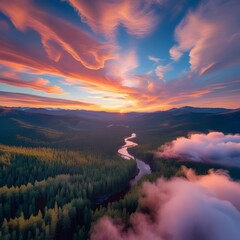 sunrise over the mountains