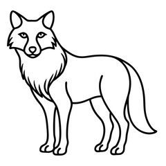 Sleek Wolf One-Line Vector Art