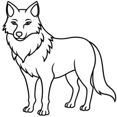 Sleek Wolf One-Line Vector Art