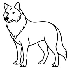 Sleek Wolf One-Line Vector Art