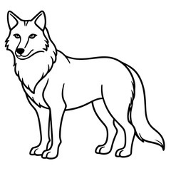 Sleek Wolf One-Line Vector Art