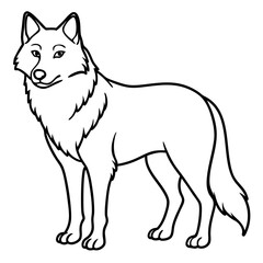 Sleek Wolf One-Line Vector Art