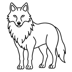 Sleek Wolf One-Line Vector Art