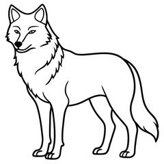 Sleek Wolf One-Line Vector Art