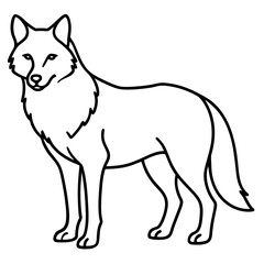 Sleek Wolf One-Line Vector Art