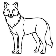Sleek Wolf One-Line Vector Art
