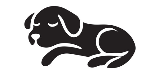 Sweet Sleeping Dog Silhouette Vector Art