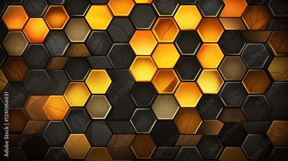 Poster graphite honeycomb pattern seamless hexagonal background design for modern aesthetics