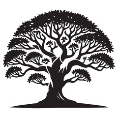 Majestic Silhouette of an Ancient Tree