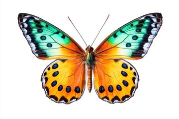 Obraz premium A vibrant butterfly showcasing unique patterns and colors on its wings.