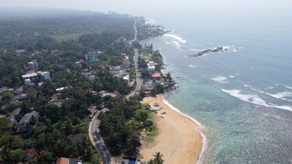an aerial view of the coastal city of srilanka