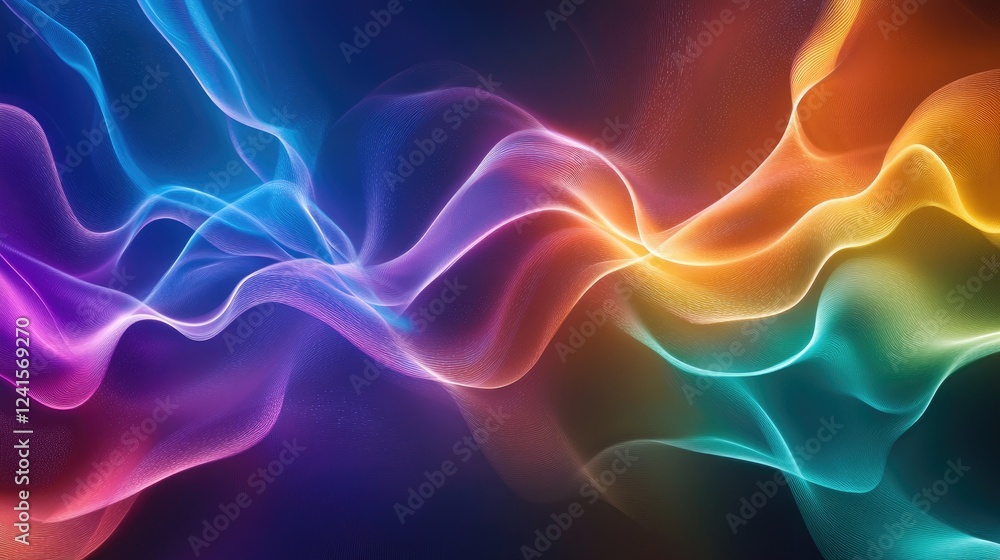 Poster dynamic color wave motion abstract digital art vibrant background modern design aesthetic view visua