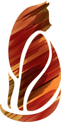 A sleek, stylized cat silhouette with flowing lines. Perfect for design, logos, or creative projects.