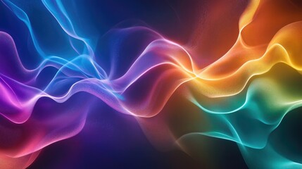 Obraz premium Dynamic color wave motion abstract digital art vibrant background modern design aesthetic view visual concept