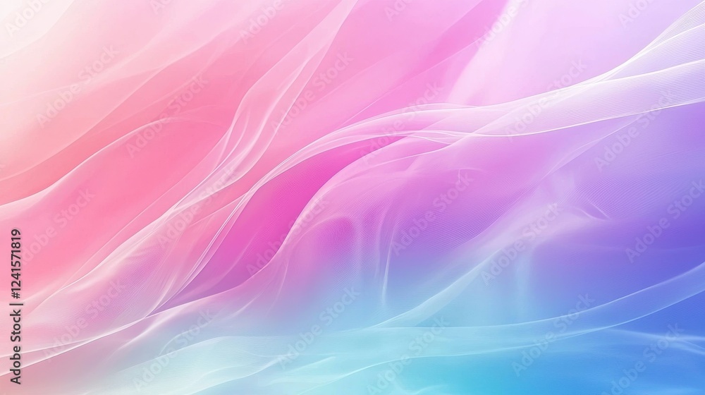 Poster colorful abstract background featuring soft flowing textures in shades of pink and blue, creating a 
