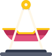 Boat swing hanging in playground, perfect for children's entertainment and outdoor fun