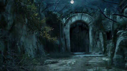 Obraz premium At night At night Passage-Coffin is shrouded in an_001