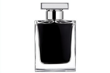 Elegant black perfume bottle showcasing sophistication and luxury.
