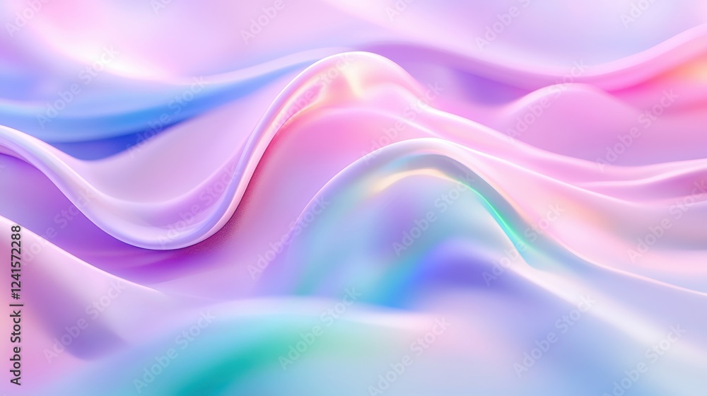 Poster soft pastel fabric waves create a tranquil and dreamy atmosphere in an artistic display of texture a