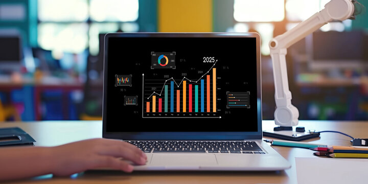 Business data dashboard provide business intelligence analytic for marketing strategy planning brisk with big data set to analyze customer demands and foreseeing business future - Powered by Adobe